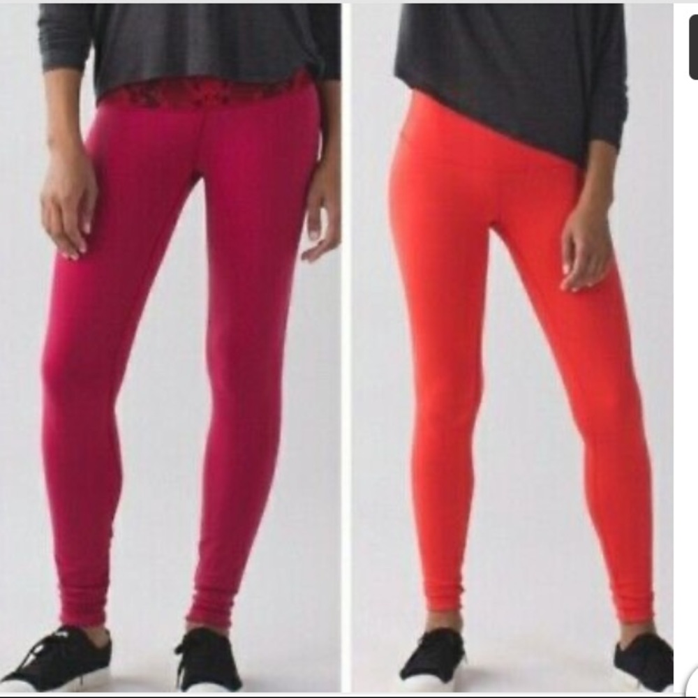 Red/orange Reversible wunder under leggings